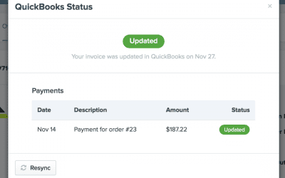QuickBooks Syncing Status